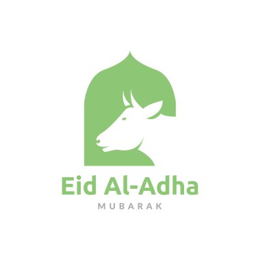 Baş inek logosu tasarımı vektör grafik simgesi sembollü yeşil cami yaratıcı fikir