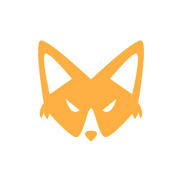 Angry Face Simple Fox Logo Design Vector Graphic Symbol Icon — Stock Vector