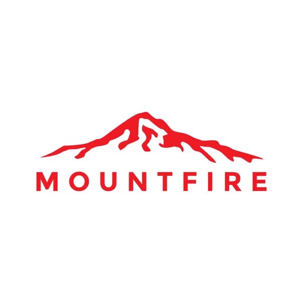 Red Mountain Flat Lava Logo Design Vector Graphic Symbol Icon — стоковый вектор