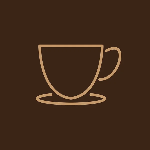 Line Chocolate Brown Cup Logo Design Vector Graphic Symbol Icon — Stockvektor