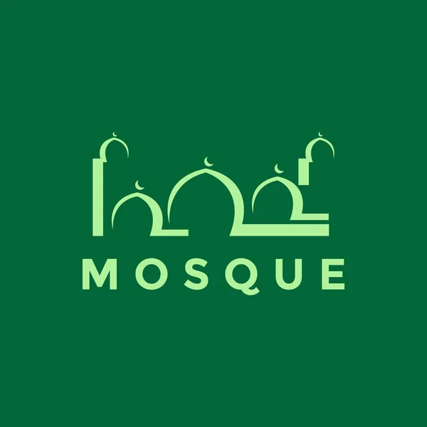 Modern Dome Mosque Green Logo Design Vector Graphic Symbol Icon — Vettoriale Stock