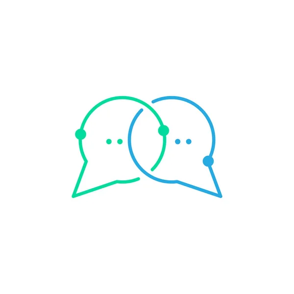 Double Chat Talk Line Connect Technology Logo Design Vector Graphic —  Vetores de Stock