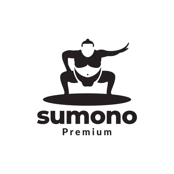 Izolované Tuk Sumo Černé Logo Design Vektor Grafický Symbol Ikona — Stockový vektor