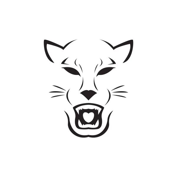 Visage Rugissement Léopard Logo Conception Vectoriel Symbole Graphique Icône Signe — Image vectorielle