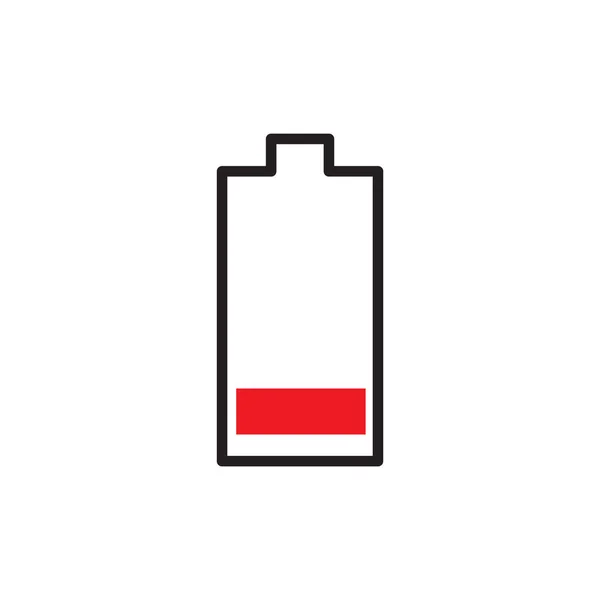 Απλή Μπαταρία Κόκκινο Χαμηλό Λογότυπο Σχεδιασμό Διάνυσμα Γραφικό Σύμβολο Εικονίδιο — Διανυσματικό Αρχείο