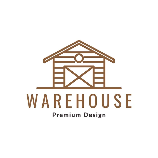 Wood Line Warehouse Logo Design Vector Graphic Symbol Icon Sign — стоковый вектор