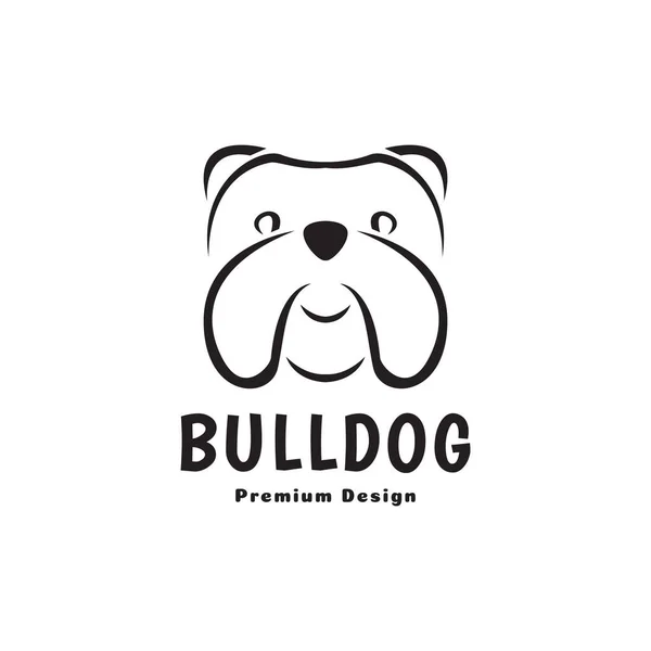 Cute Face Fat Bulldog Logo Design Vector Graphic Symbol Icon — Stockvektor
