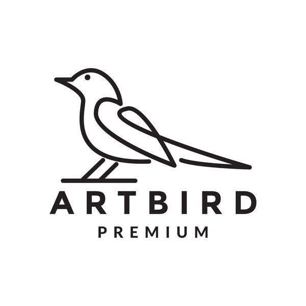 Modern Line Little Bird Logo Design Vector Graphic Symbol Icon — Stock vektor