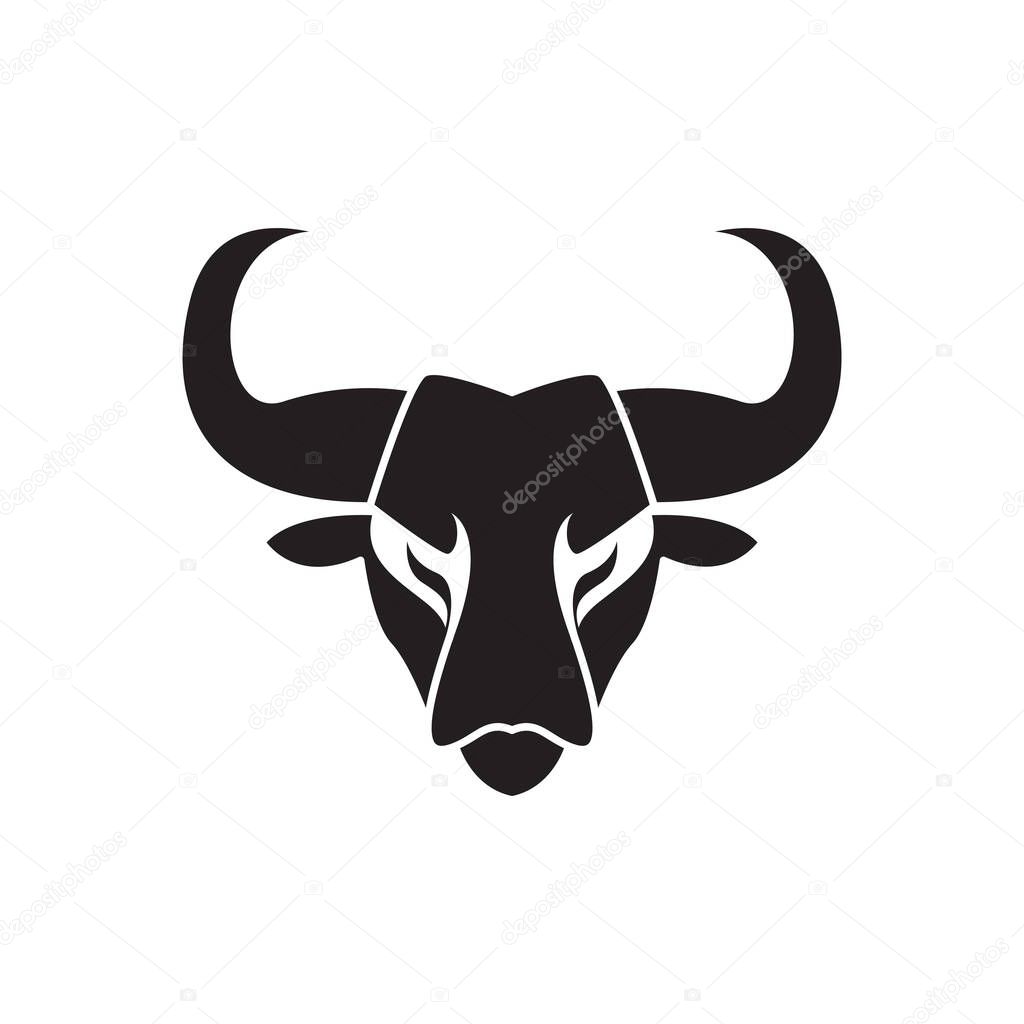 face black cow strong logo design vector graphic symbol icon sign illustration creative idea