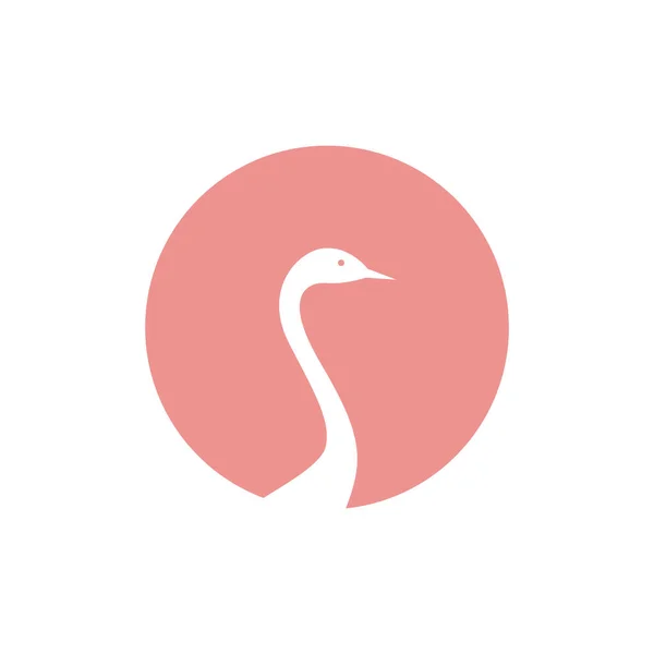 Espacio Negativo Con Pájaro Herons Logo Diseño Vector Gráfico Símbolo — Vector de stock