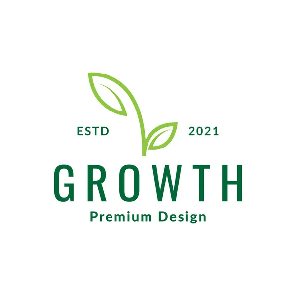 Hoja Planta Verde Crecimiento Hipster Logo Diseño Vector Gráfico Símbolo — Vector de stock