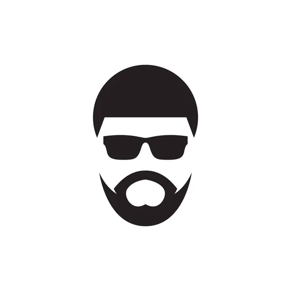 Man Kapsel Cool Met Baard Zonnebril Logo Ontwerp Vector Grafisch — Stockvector