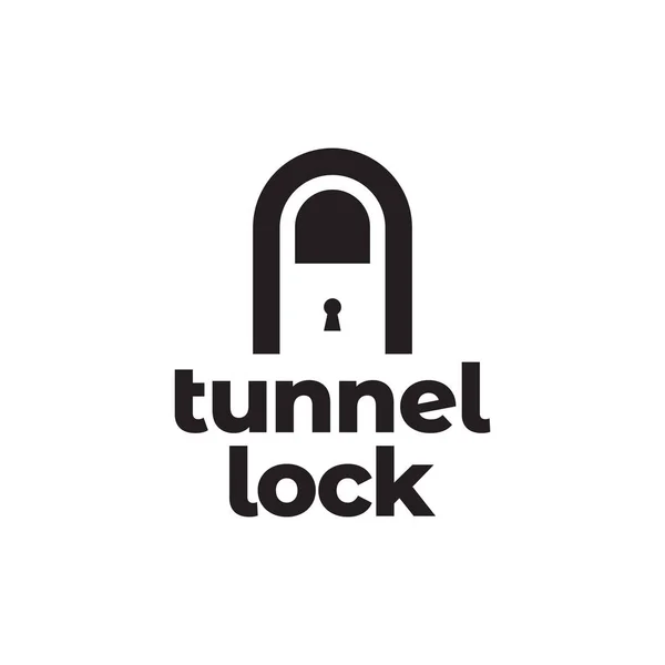 Tunel Logo Kłódki Projekt Wektor Grafika Symbol Ikona Znak Ilustracja — Wektor stockowy