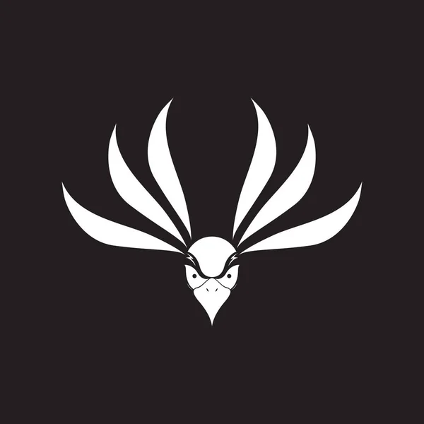 Cabeza Pájaro Con Seis Alas Logo Diseño Vector Gráfico Símbolo — Archivo Imágenes Vectoriales
