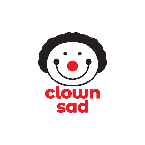 Клоун Сумне Почуття Посмішка Обличчя Логотип Дизайн Вектор Графічний Символ — стоковий вектор