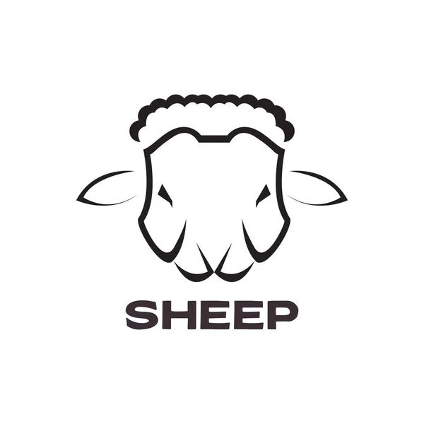 Volto Minimalista Pecore Logo Design Vettore Grafico Simbolo Icona Segno — Vettoriale Stock