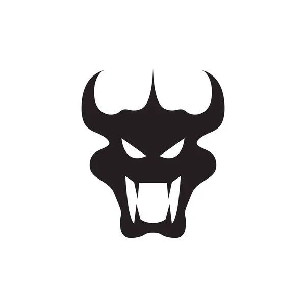 Black Face Demon Laugh Logo Design Vector Graphic Symbol Icon — Stock Vector