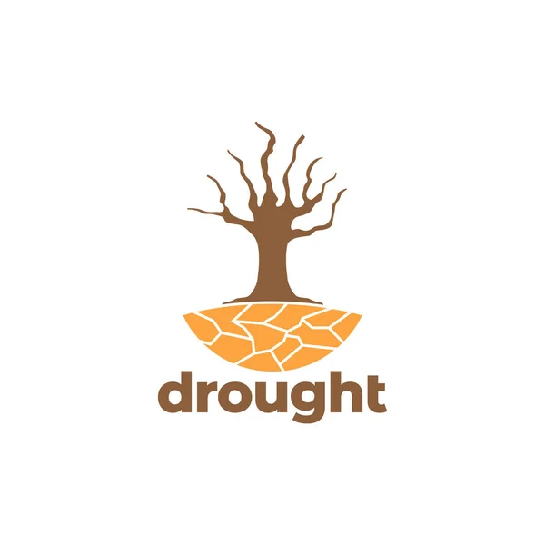 Сухі Дерева Сухі Землі Дизайн Логотипу Векторний Графічний Символ Значок — стоковий вектор