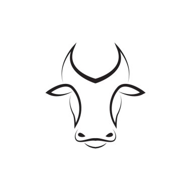 Modern baş inek minimal logo tasarımı vektör grafik simgesi işaret çizimi yaratıcı fikir