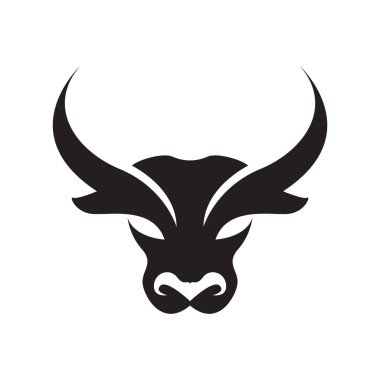 Siyah öküz sığırı logosu tasarım vektör grafik simgesi simgesi çizim yaratıcı fikir