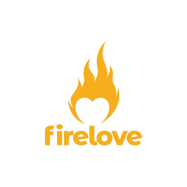 火のロゴデザインベクトルグラフィックシンボルアイコンのイラストクリエイティブアイデアと負のスペースの愛 — ストックベクタ