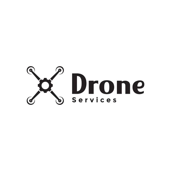 Drone Gear Service Logo Design Vector Graphic Symbol Icon Sign — Vettoriale Stock
