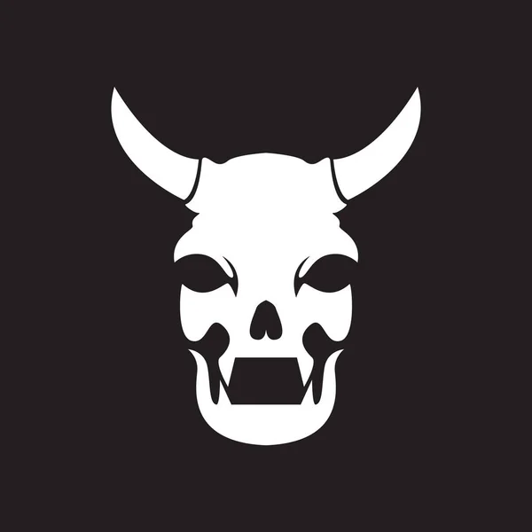 Animal Skull Scare Horn Logo Design Vector Graphic Symbol Icon — стоковый вектор