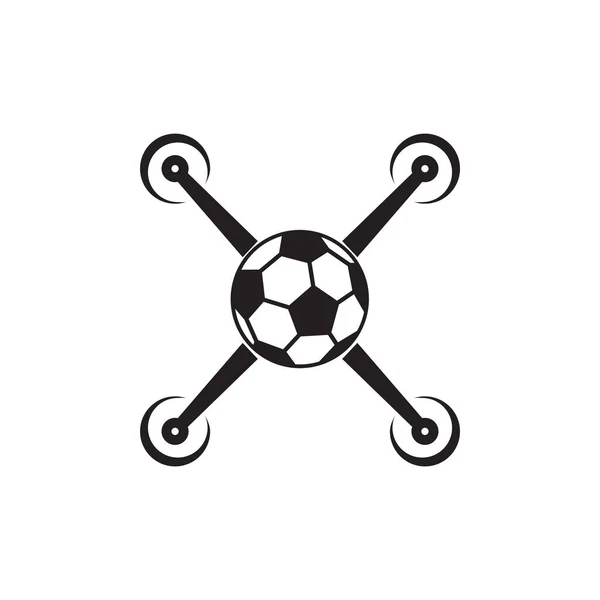 Drone Avec Ballon Football Logo Conception Vectoriel Symbole Graphique Icône — Image vectorielle