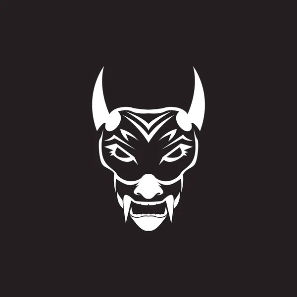 White Mask Samurai Shogun Logo Design Vector Graphic Symbol Icon — Stock Vector