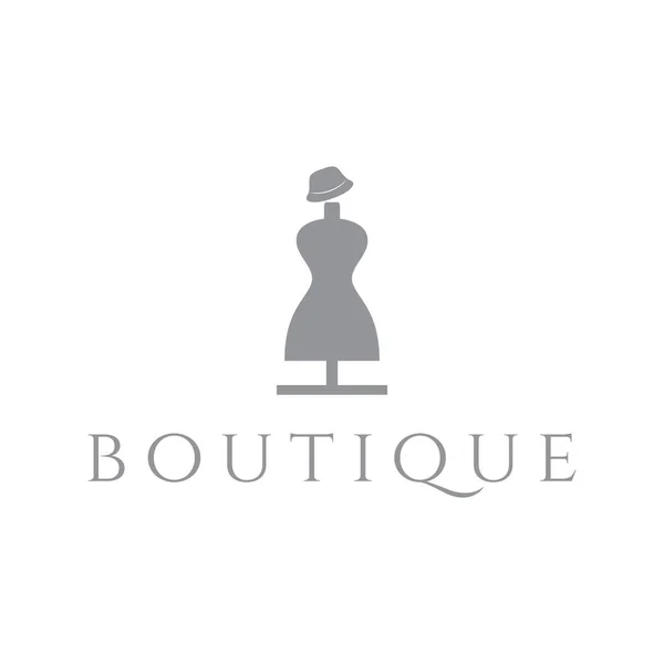 Maniquí Vestido Boutique Con Logotipo Del Sombrero Diseño Vectorial Símbolo — Archivo Imágenes Vectoriales