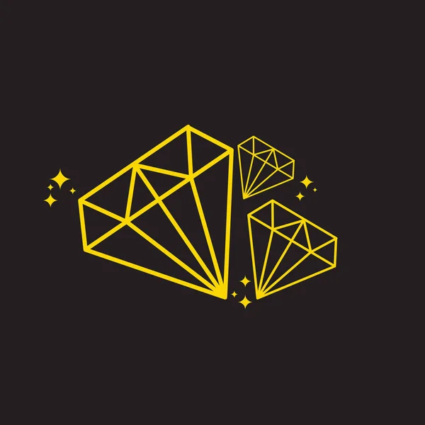 Line Yellow Diamond Glow Shine Logo Design Vector Graphic Symbol — Stock Vector