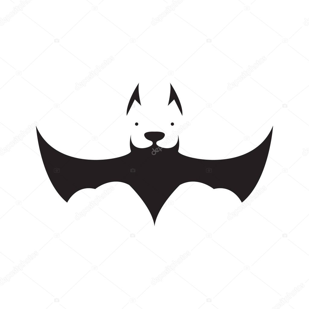 face dog with wings bat logo design vector graphic symbol icon sign illustration creative idea