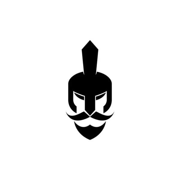 Head Spartan Warrior Beard Logo Design Vector Graphic Symbol Icon — Stock Vector
