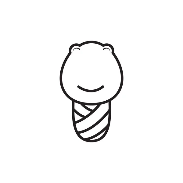 Cute Baby Caterpillar Smile Logo Design Vector Graphic Symbol Icon — Stock vektor