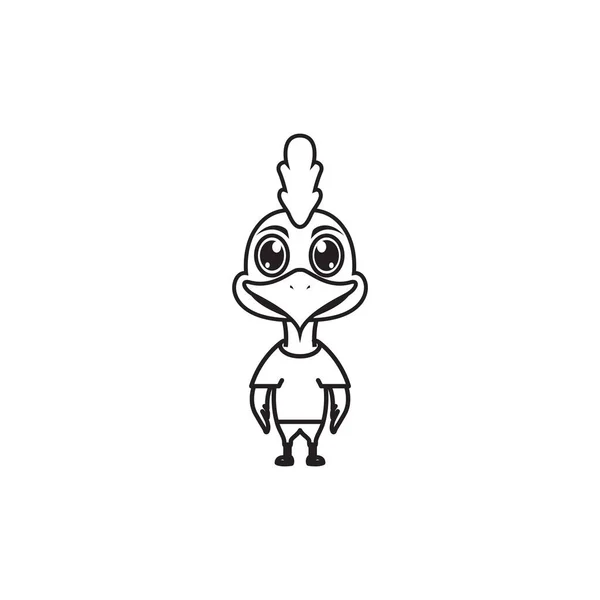 Little Bird Pelican Cartoon Logo Design Vector Graphic Symbol Icon — Image vectorielle