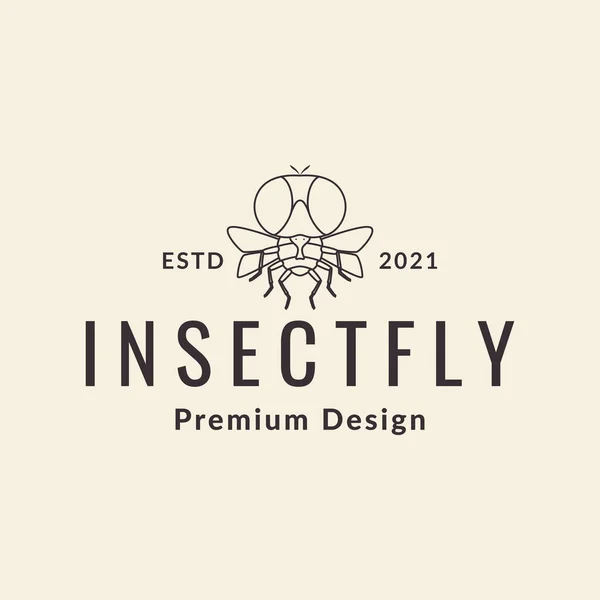 Line Insect Flies Hipster Logo Design Vector Graphic Symbol Icon —  Vetores de Stock