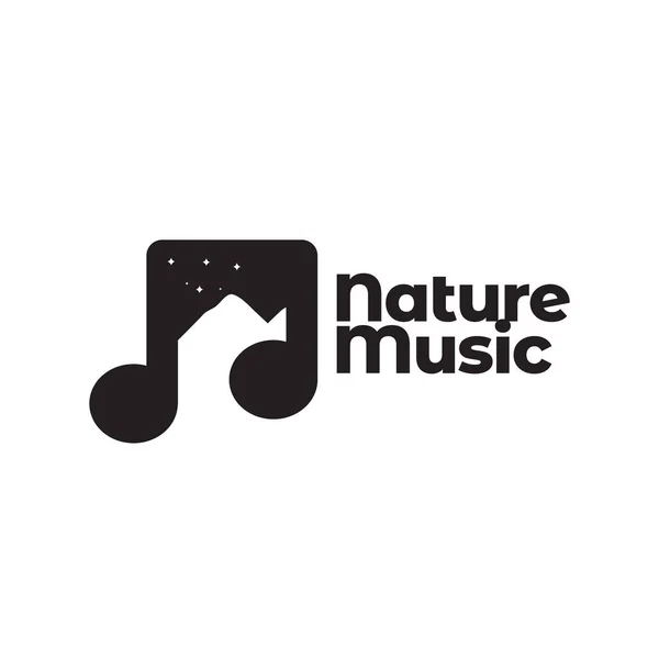 Note Music Mountain Logo Design Vector Graphic Symbol Icon Sign — стоковый вектор