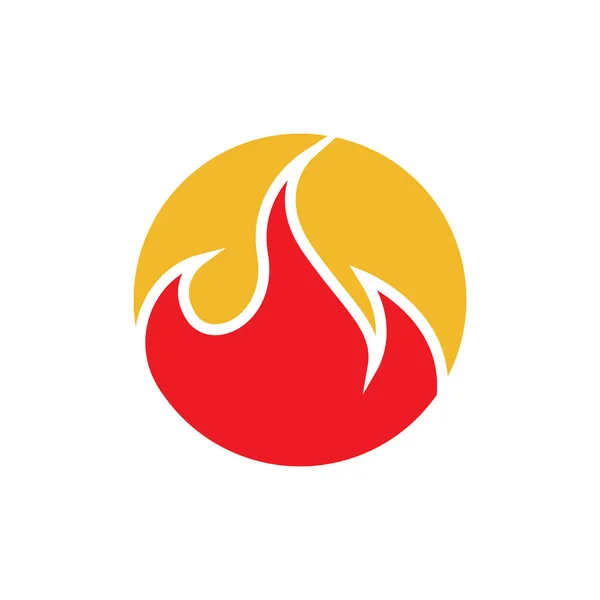 Circle Red Fire Flame Logo Design Vector Graphic Symbol Icon —  Vetores de Stock