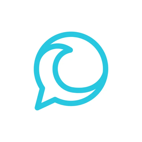 Big Waves Bubble Chat Talk Logo Design Vector Graphic Symbol — 图库矢量图片