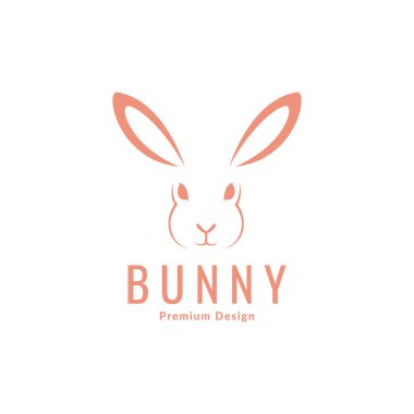 face cute flat bunny rabbit logo design vector graphic symbol icon illustration creative idea