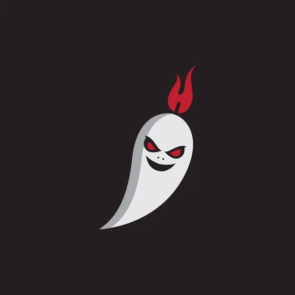 White Chili Ghost Cartoon Logo Design Vector Graphic Symbol Icon — стоковый вектор