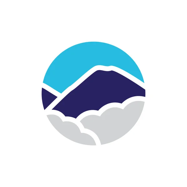 Circle Sky Mountain Cloud Abstract Blue Logo Design Vector Graphic — стоковый вектор