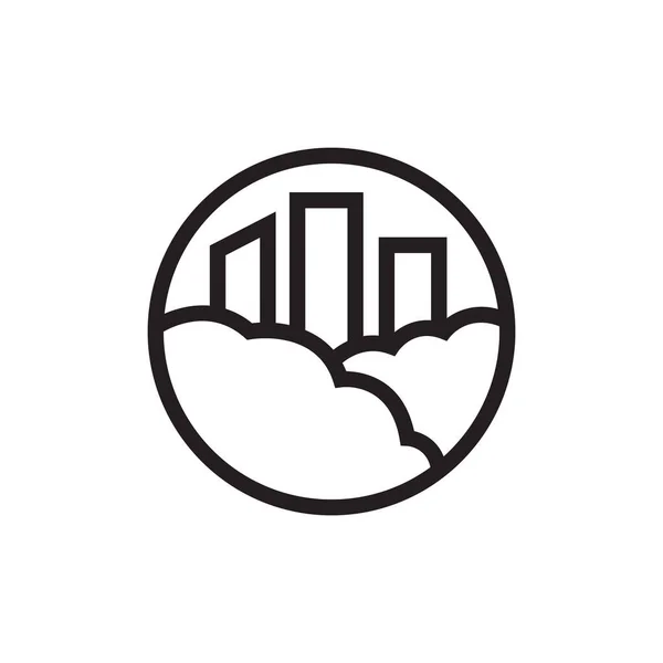 Circle Cloud Building Skyscraper Logo Design Vector Graphic Symbol Icon — Image vectorielle