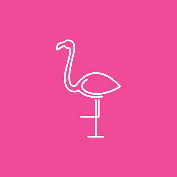 Single Line Bird Flamingo Lake Logo Design Vector Graphic Symbol — Stock vektor