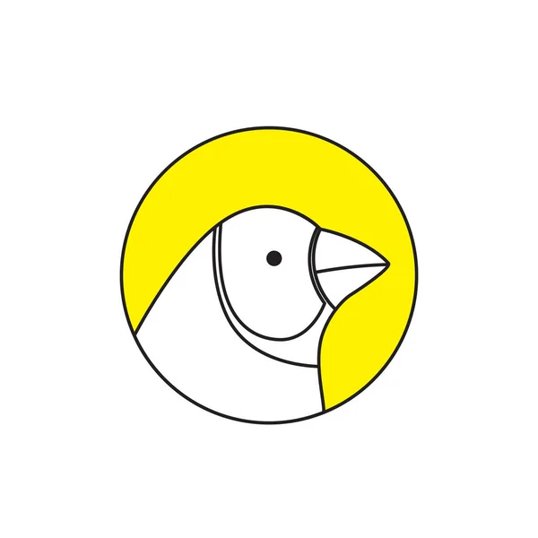 Circle Head Bird Parakeet Colorful Logo Design Vector Graphic Symbol — Wektor stockowy