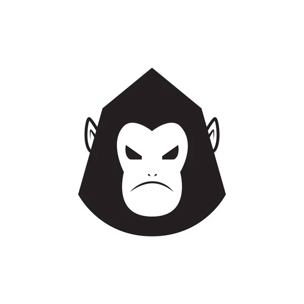 Golden Snub Nosed Monkey Face Black Logo Design Vector Graphic — стоковый вектор