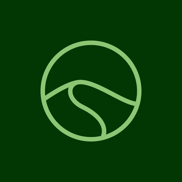 Circle Green Hill Panoramic Logo Design Vector Graphic Symbol Icon — 图库矢量图片