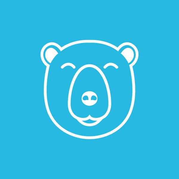 Line Head Smile Polar Bear Logo Design Vector Graphic Symbol — Vettoriale Stock