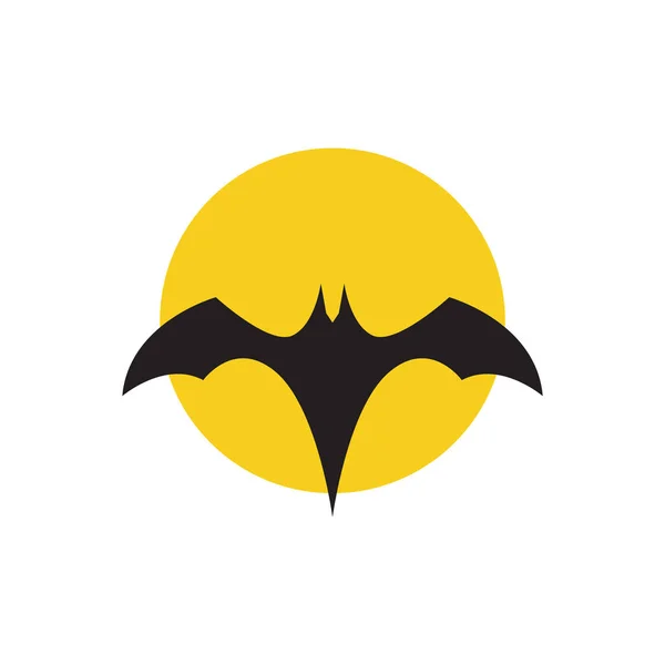 Modern Shape Bat Sunset Logo Design Vector Graphic Symbol Icon — Stok Vektör
