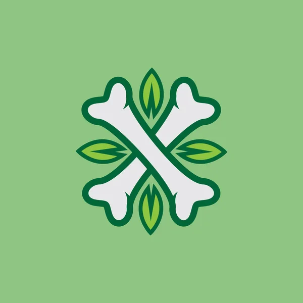 Colored Cross Bones Leaf Nature Logo Design Vector Graphic Symbol — 图库矢量图片